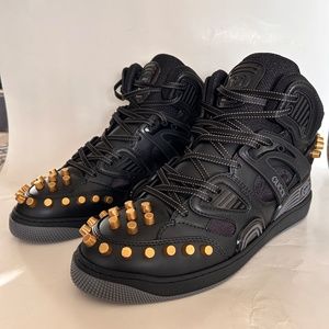 GUCCI Men's Black High Top Basket Sneaker W/ Studded Accents Size 11 (US) NIB